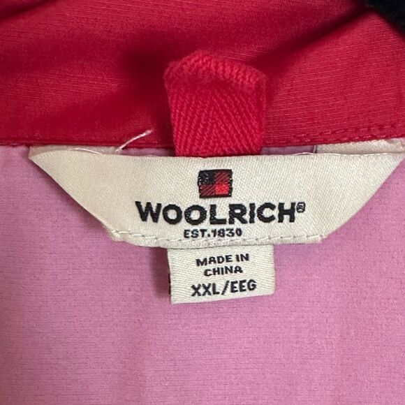 Woolrich Red Raincoat, Lightweight, Hooded, Zipper & Button Closure, Women's XXL - Picture 3 of 16
